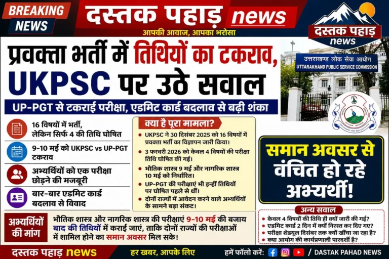 प्रवक्ता भर्ती में तिथियों का टकराव, अभ्यर्थियों ने UKPSC पर उठाए गंभीर सवाल, एडमिट कार्ड बदलाव और लंबे शेड्यूल पर भी उठी शंका