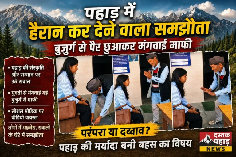 पहाड़ में हैरान कर देने वाला समझौता, 75 साल के बुजुर्ग से पैर छुआकर मंगवाई माफी, सोशल मिडिया पर किया माफी का वीडियो वायरल, उठे कई सवाल