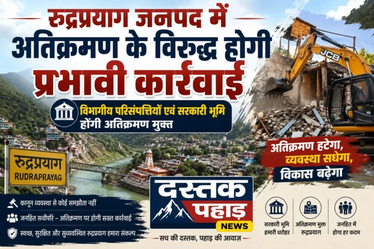 रुद्रप्रयाग जनपद में अतिक्रमण के विरुद्ध होगी प्रभावी कार्रवाई, विभागीय परिसंपत्तियों एवं सरकारी भूमि होंगी अतिक्रमण मुक्त