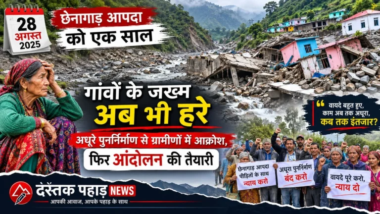 छेनागाड़ आपदा को एक साल: गांवों के जख्म अब भी हरे, अधूरे पुनर्निर्माण से ग्रामीणों में आक्रोश, फिर आंदोलन की तैयारी
