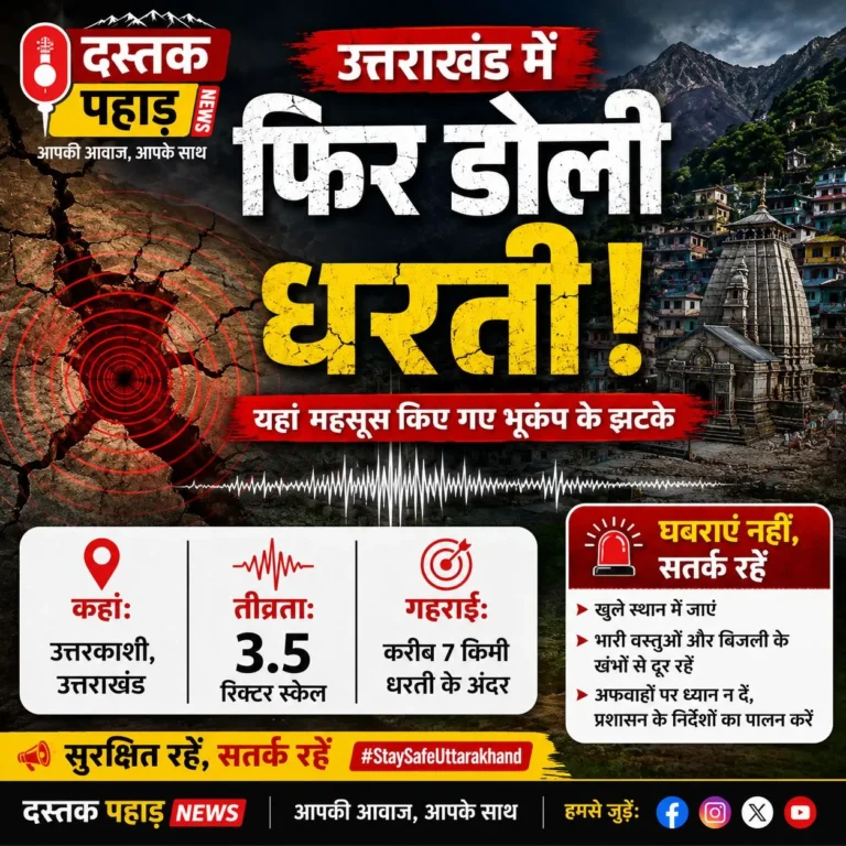 उत्तराखंड में फिर डोली धरती, यहां महसूस किए गए भूकंप के झटके