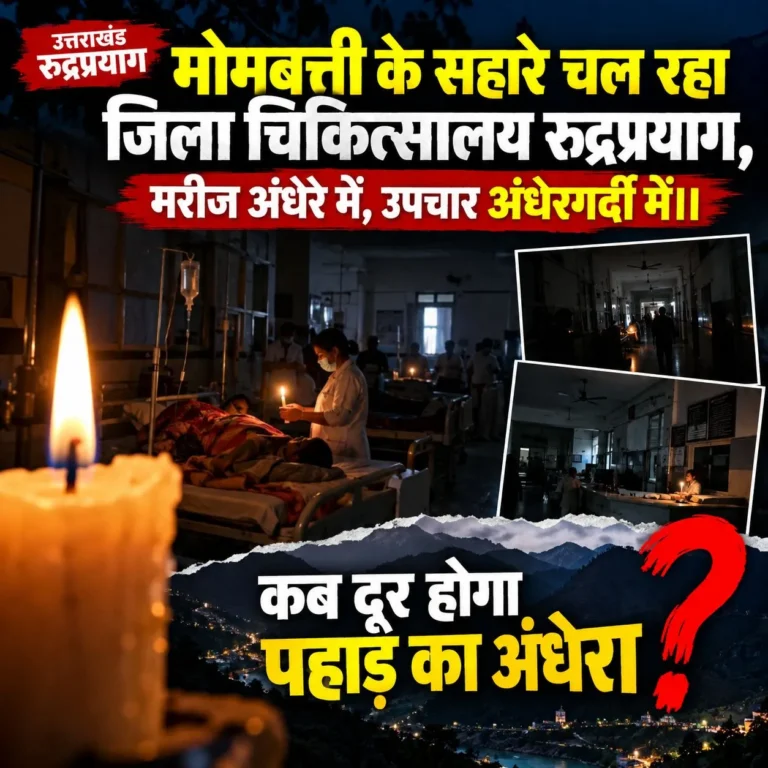 जब जिला मुख्यालय का अस्पताल ही अंधेरे में हो तो दूरस्थ पहाड़ की जनता किस भरोसे पर इलाज की उम्मीद करे ? सोशल मिडिया पर रुद्रप्रयाग का वीडियो वायरल