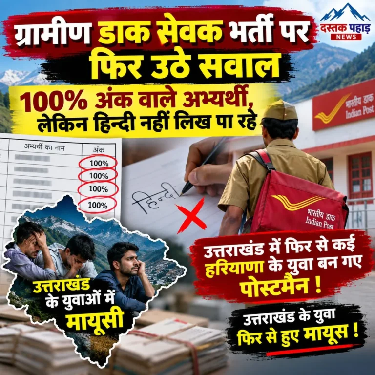 उत्तराखंड में फिर से हरियाणा के कई युवा बन गए पोस्टमैन ! 100% अंक वाले अभ्यर्थी, लेकिन नहीं लिख पा रहे हिन्दी, मैरिट के बजाए हो लिखित परीक्षा