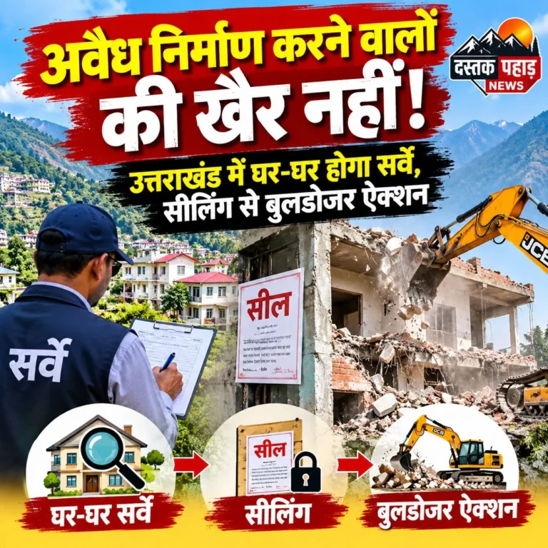 अवैध निर्माण करने वालों की खैर नहीं! उत्तराखंड में घर-घर होगा सर्वे, सीलिंग से बुलडोजर ऐक्शन